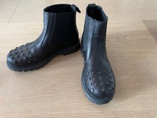 Diesel Damen Kinder Stiefel Boot Leder Nietenbesatz Gr.36 schwarz