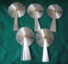 5 alte Glasfaserkometen für Oblatenschmuck/Weihnachtsschmuck