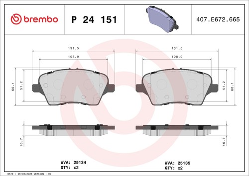 Brembo bremsbelagsatz - brembo,