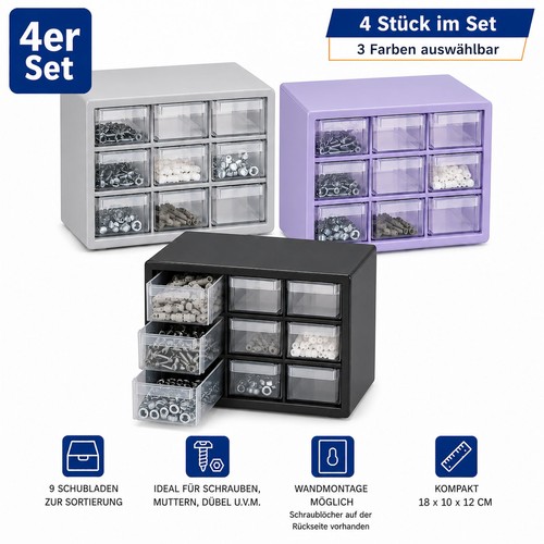 4er set kleinteilemagazin - set,