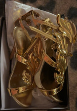 giuseppe zanotti gold strappy