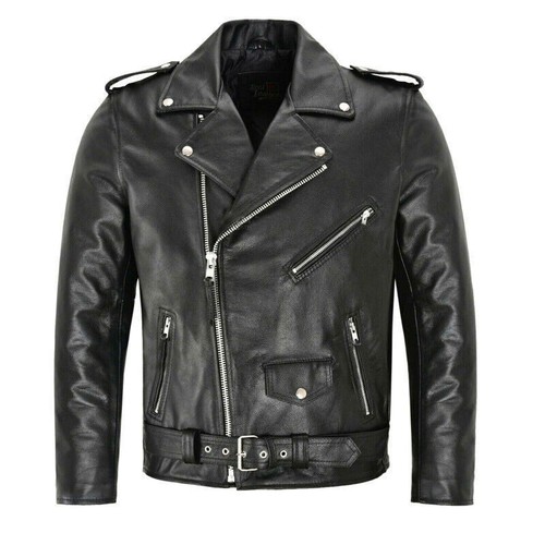 Herren lederjacke bikerjacke - lederjacke,