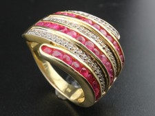 GJ69 * HARRY IVENS IV OPULENTER RING (19) 35x RUBIN (beh( 925er SILBER/VERG