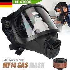 MF14 Vollmaske Atemschutzmaske mit Luftfilterpatrone Vollgesichtsmaske Gasmaske