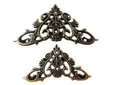 INWARIA Eckbeschlag Möbelbeschlag 4 Stk. Antikbeschlag Beschlag Zierteile, C-055