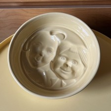 Max und Moritz Puddingschale Puddingform gelb Keramik 50er Jahre alt Form