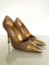 Manolo Blahnik Bipunta Leinen Pumps Gr. 38