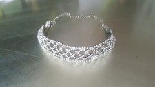 Choker  Strass luxus silber