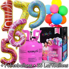 FOLIENBALLONS + BALLONGAS + LUFTBALLONS - 1-99 Geburtstag Party Deko Set Helium