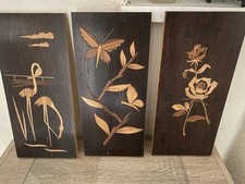 Wandbild Triologie Holzschnitt Vintage 