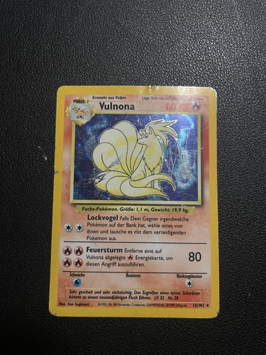 Pokémon karte vulnona - karte, 12/102