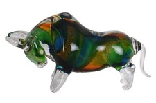Glasstier VILLA PICASSO – Stier Skulptur Murano-Stil Sammlerglas 