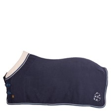 BR Passion Luxus Abschwitzdecke Fleecedecke mit Teddykragen dunkelblau 135 cm