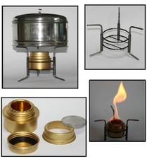 3-tlg. Tragbarer Spirituskocher Alkohol Ofen Feldkocher Campingkocher Dreibein