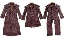Gr. XS  brauner Oilskin wachs wax Reit Mantel  braun Australien longrider