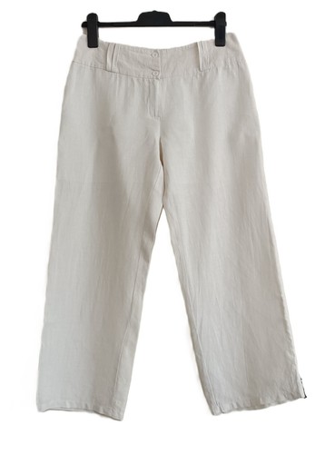 Hose beige ecru leinen - beige, ecru.