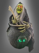 Animierte Hexe 47cm mit Zauberkessel