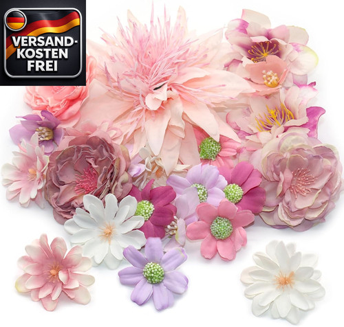 Kunstblumen bastelset rosa - kunstblumen,