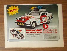 Seltene Werbung BURAGO Nissan Datsun 280 Z East African Safari 1978
