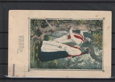 AK Trachten Paar Liebe Baum