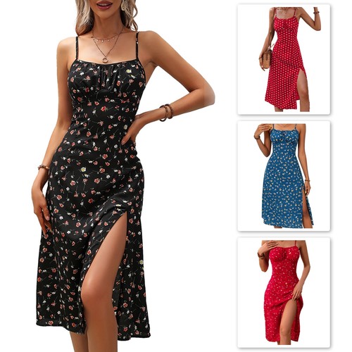 Damen sommerkleid midi - midi, blumen