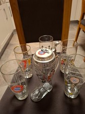 6x altes FC Bayern Glas/Bierglas 0,5 Liter Fan-Glas Fußballmeister