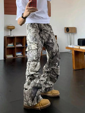 Baggy Camo Cargo Jeans Wide