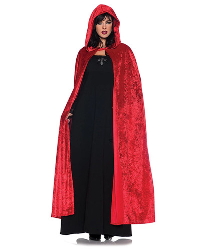 Roter samt umhang - roter,