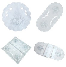 Weiss / Silber Tischläufer