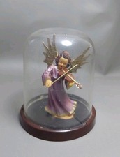 Engel unter Glocke Klein Puppenstube Setzkasten Angel Vintage Geigenspieler 6cm 