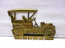 Schlüsselbrett Wandgarderobe Hakenleiste Wandhaken AUTO OLDTIMER Messing