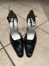 DONNA CHRISTINA DAMEN ABENDSCHUHE SANDALEN GR. 41 SCHWARZ MIT PAILLETTEN *NEU*