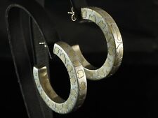 925 Sterlingsilber große Creolen Stecker ca 30 mm mit vergoldetem Leo Muster