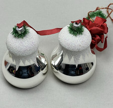 Alter Christbaumschmuck 2 Silberne Maxi Glas Glocken Fensterschmuck Lauscha DDR