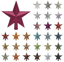 Christbaumspitze Stern Glitzer 19cm Kunststoff Weihnachtsbaumspitze einfarbig