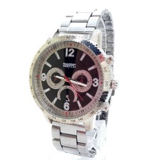 Atlas for Men Herren Armbanduhr Analog Quarz Silber Gliederarmband Uhr 300515