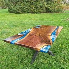 Blue Epoxy River Table -