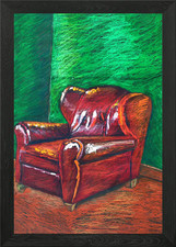 Roter Stuhl gerahmtes Wandbild