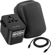 Universal Reiseadapter Weltweit mit 4 USB Anschlüsse für 224+ Ländern DE AU US