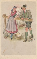 Ein Trachten-Paar aus den Bergen ngl E6786