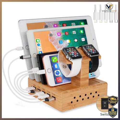 Handy ladestation bambus - bambus, usb