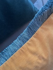 2 Kissenhüllen mit Füllung Maisgelb mit Fransen Samt