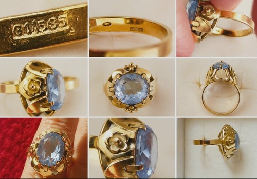 585 gold ring mit - gold,