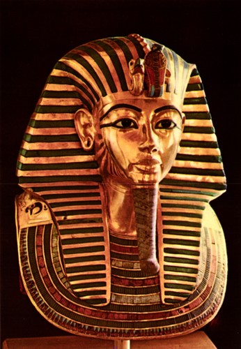 Postkarte die goldene - goldene, maske