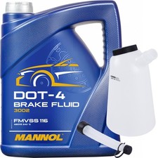 MANNOL BREMSFLÜSSIGKEIT DOT-4 5L BRAKE FLUID DOT4 + TECPO FÜLLKANNE ÖL-KANNE 2L