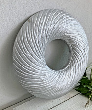 Shabby Holzkranz Holz Kranz Türkranz  Tischkranz Türdeko, Silber, Ø: 35 cm