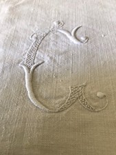 Schwerer weißer  Leinen Bettüberwurf  um  1910