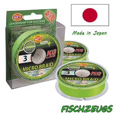 WFT Angelschnur Geflochten Micro Braid KG Chartreuse 150m UHMPE Made in Japan