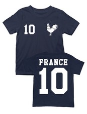 Youth Designz Frankreich Kinder T-Shirt mit WUNSCHNAME + NUMMER Trikot WM France