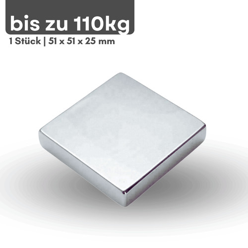 Neodym magnet 51x51x25 - magnet, mm